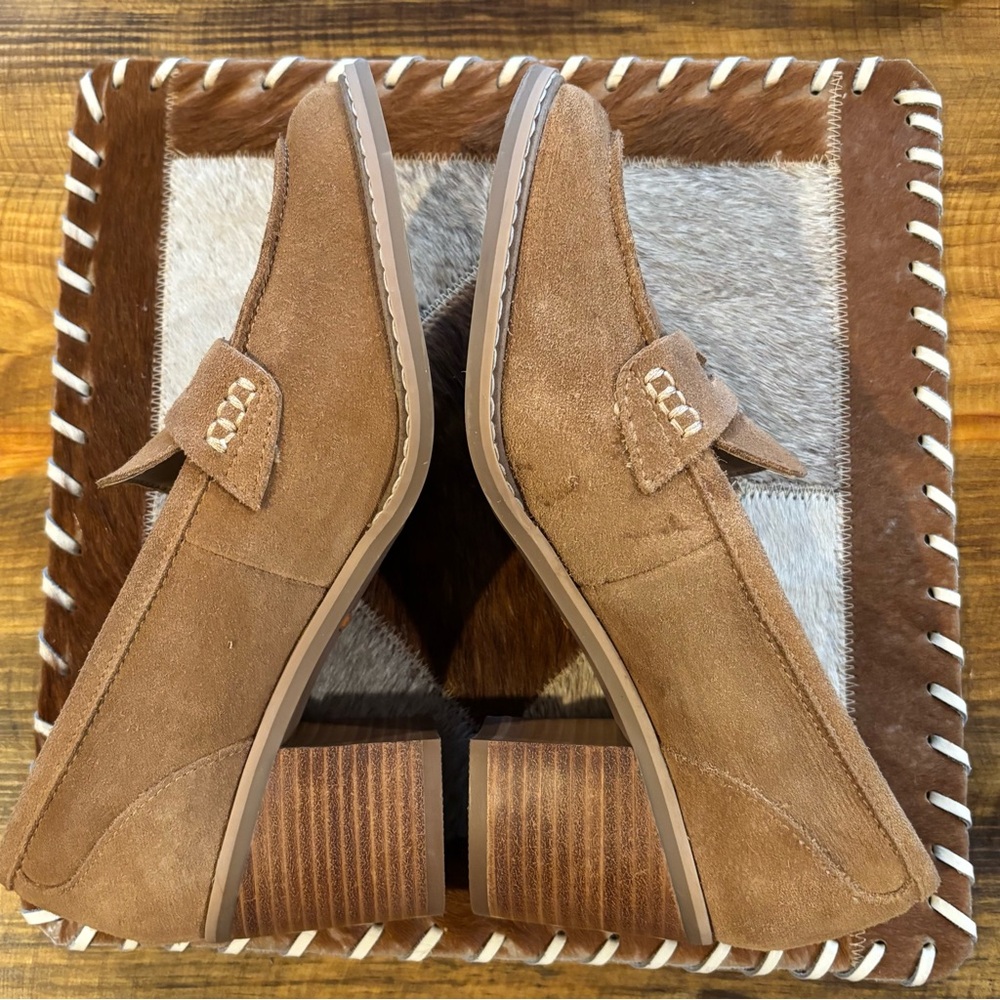 Hush Puppies Lolly Suede Heeled Loafer - Picture 4 of 9